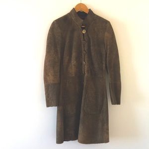 Meindl Couture brown shearling coat alpine style
